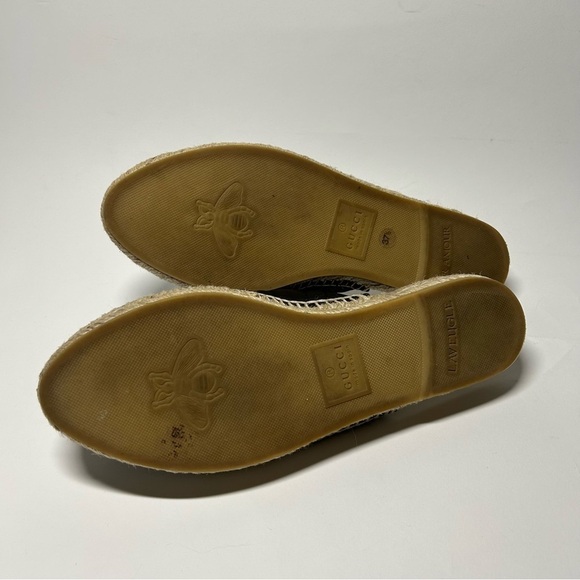 Gucci Nappa Matelasse GG Marmont Black Mules Espadrilles Size 37.5 - Picture 3 of 9
